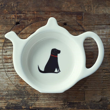 Black Labrador Teabag Dish