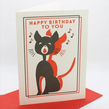Singing Cat Birthday Card