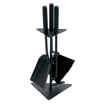 Triangular 3 Piece Companion Set in Black