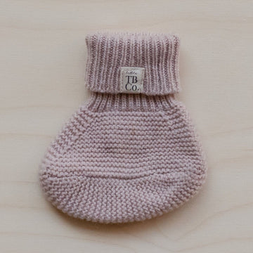 Cashmere & Merino Baby Booties in Blush (age 0 - 6 Months)