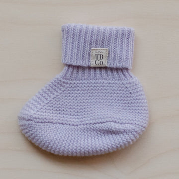 Cashmere & Merino Baby Booties in Lilac (age 0 - 6 Months)