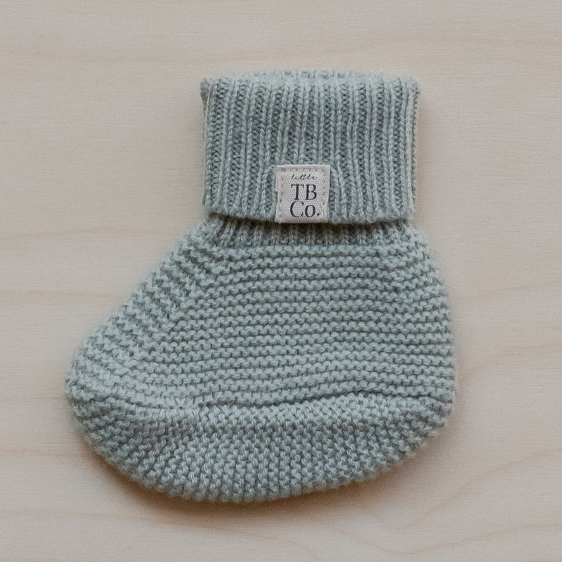 Cashmere & Merino Baby Booties in Sage (age 0 - 6 Months)