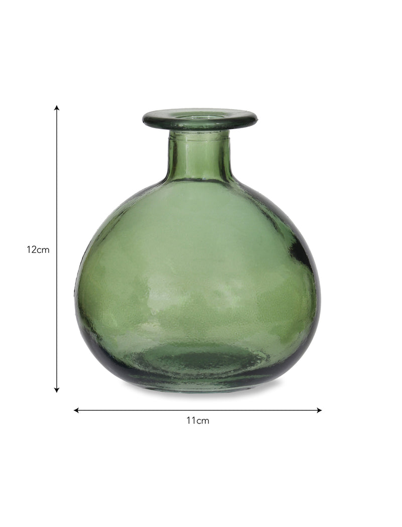 Green Glass Bud Vase