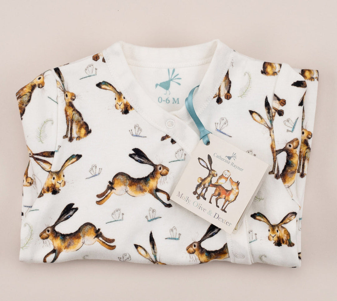Molly Hare Print Babygrow 6-12m