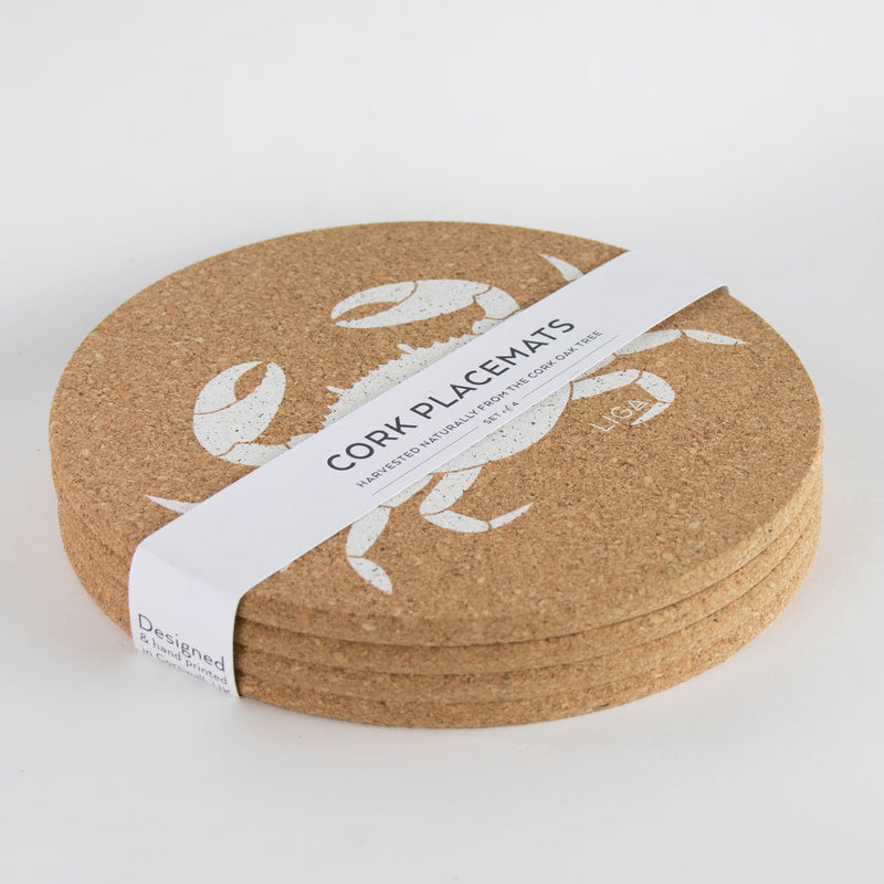 Liga - Cork Set Crab Placemats - Set of 4