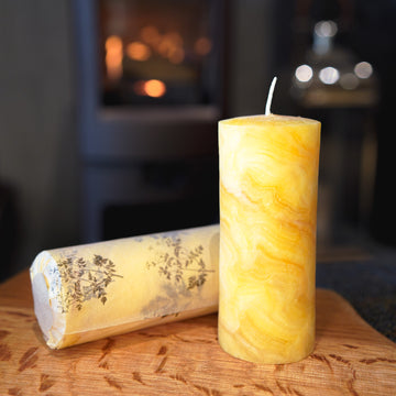 Marbled Beeswax Candles | Set of 2
