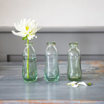 Set of 3 Bottles in Recycled Glass