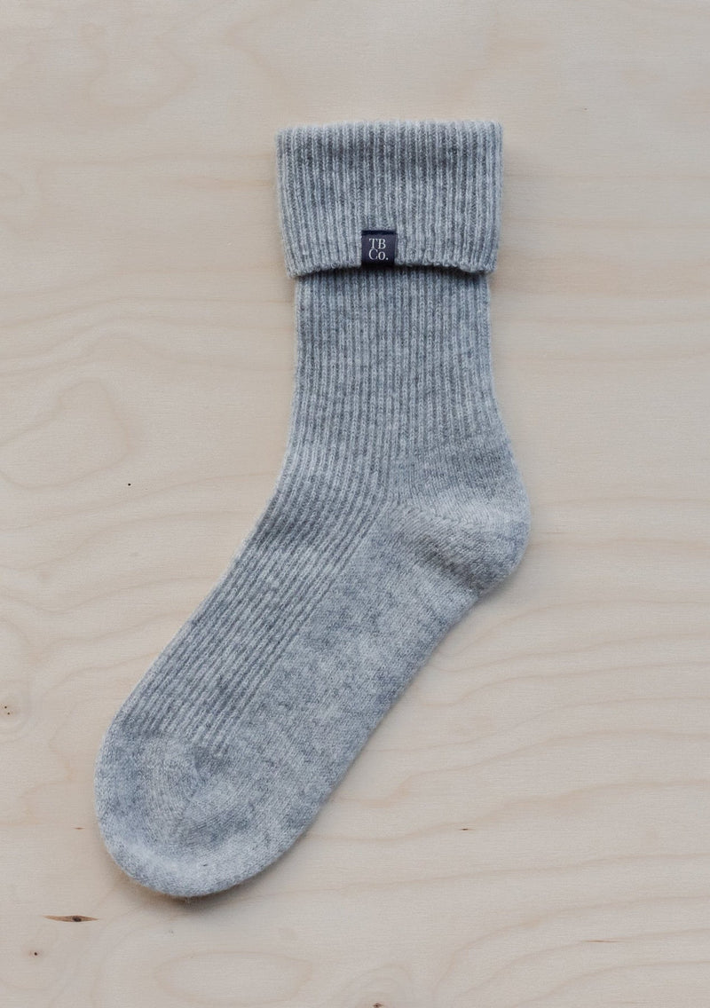 Cashmere Socks in Grey Melange (size 4 - 7)