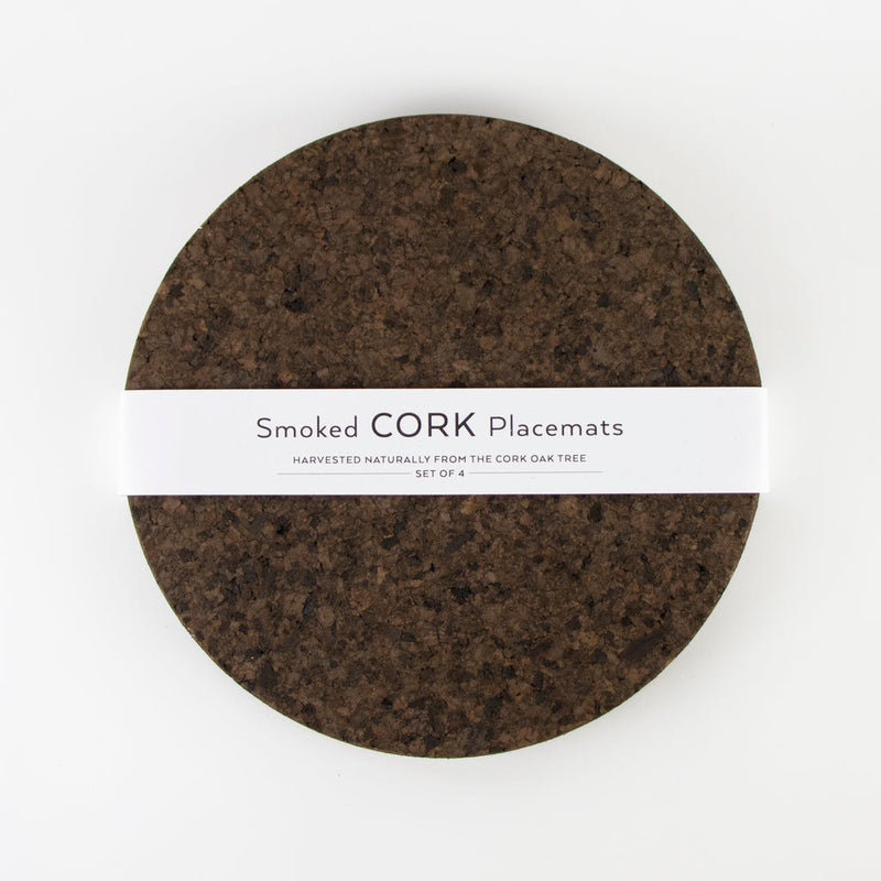 Liga Set of 4 Smoked Cork Round Placemats