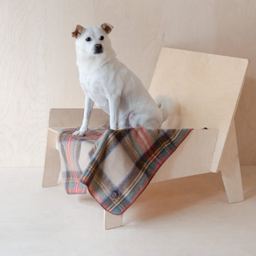 Recycled Wool - Small Pet Blanket in Stewart Dress Antique Tartan