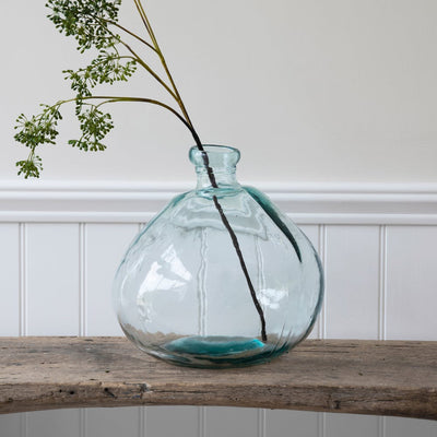 Wide Wells Bubble Vase in Recycled Glass