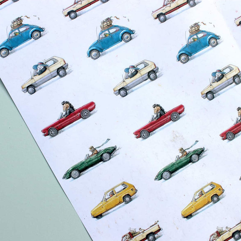 Animal Cars Gift Wrapping Paper