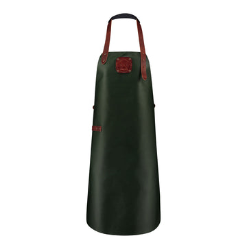 Witloft Large Leather Apron in Green/Cognac